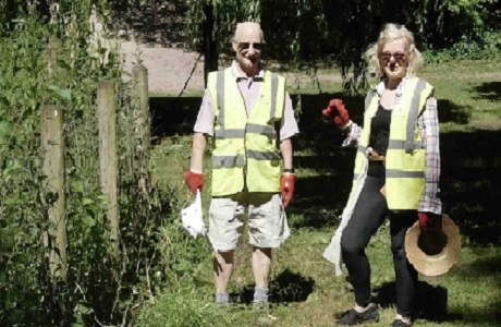 Volunteers, Mike and Marion, taking a short break