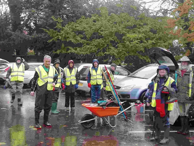 Assembling in the rain